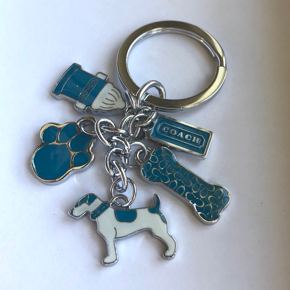 Coach Blue Doggy Keychain Charm